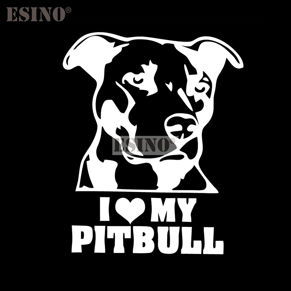 Автомобильный Стайлинг забавная наклейка I Love My Pitbull автомобильная мультяшная
