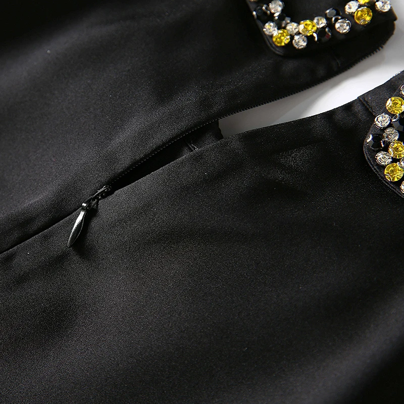 

Spring Autumn Real Silk Women's Satin Shirt Elegant Diamonds Peter pan Collar Long Sleeve Solid Office Lady Black Blouse Shirts