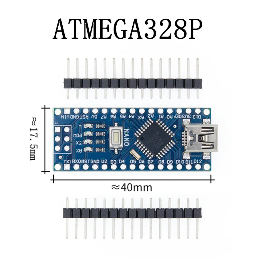 100 шт Nano 3,0 ATMEGA328P контроллер совместим с nano CH340 USB драйвер 16 МГц без кабеля для arduino - Цвет: Blue