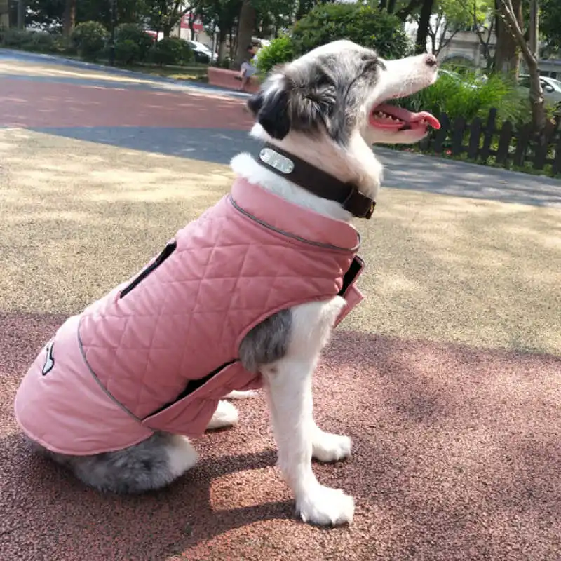 

Large Dogs Vest Reversible Dog Jacket Winter Warm Dog Coats Waterproof Dog Clothes For Husky Golden Retriever Labrador Pitbull