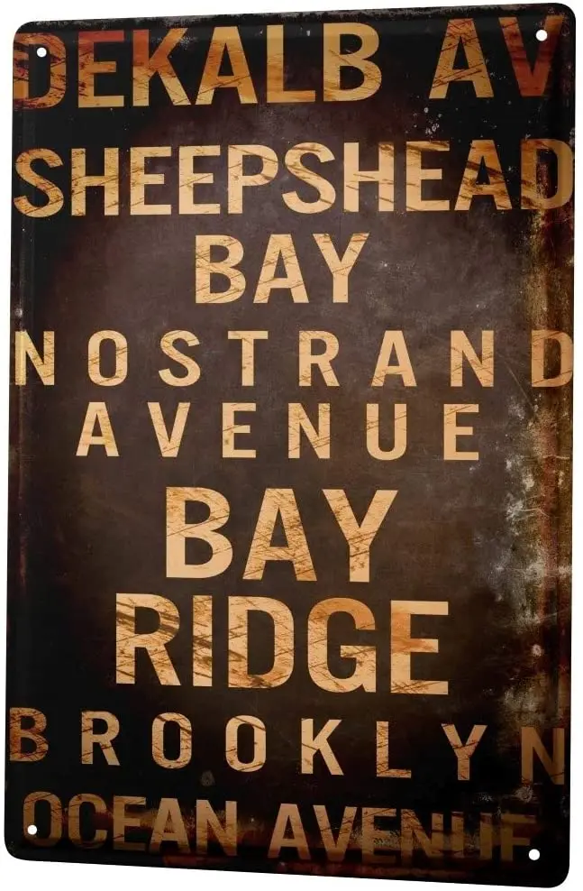 

SINCE 2004 Tin Sign Metal Plate Decorative Sign Home Decor Plaques Deco City Brooklyn Streets 8X12