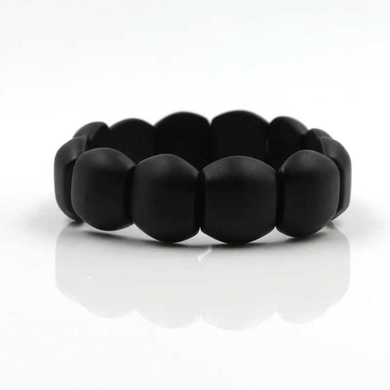 JINSE браслет из натурального черного камня с иголкой бянского для мужчин и женщин