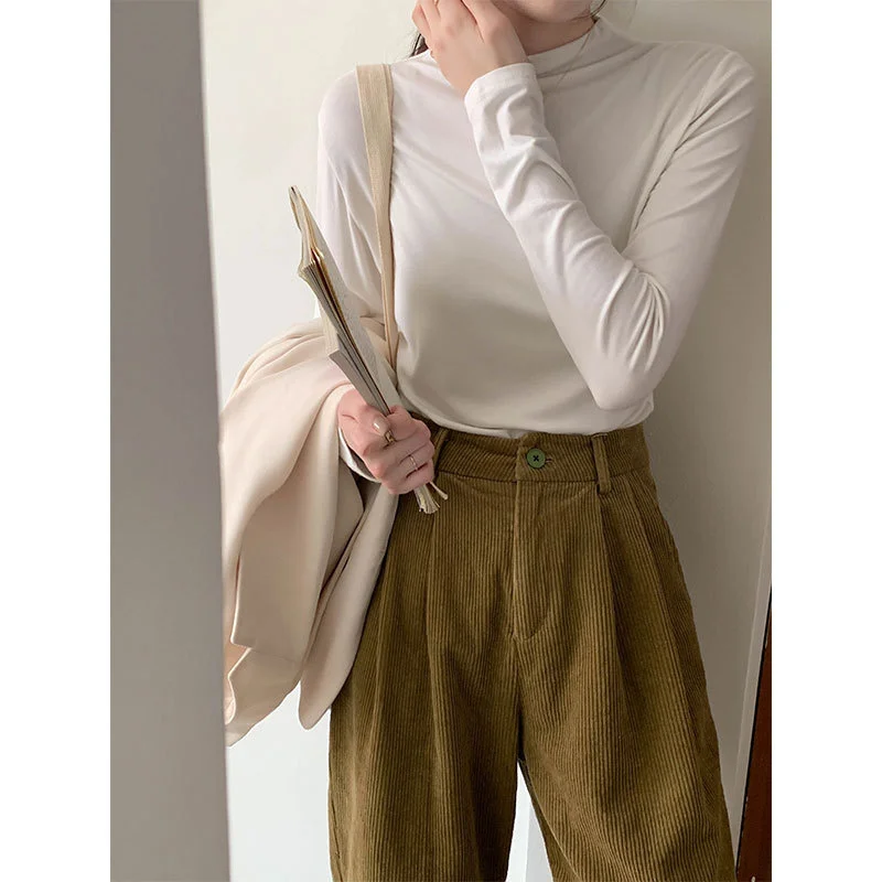 Осенне-зимний свитер с воротником в стиле ретро | Женская одежда