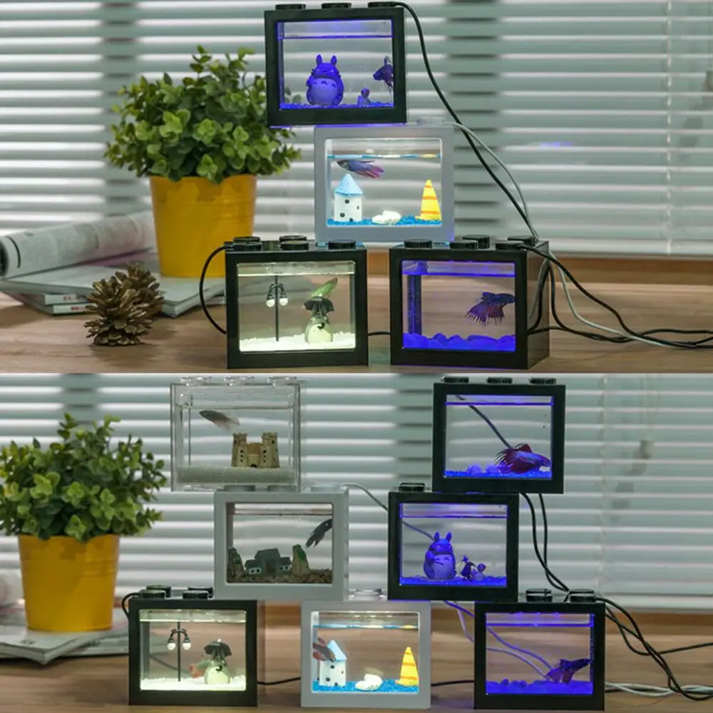 Мини аквариум с USB светодиодный светильник для аквариума|Большие и маленькие