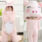 Комбинезон женский с капюшоном, пижама в виде мультяшных животных, розовый свиньи, костюмы для косплея на Хэллоуин, Пижама для взрослых