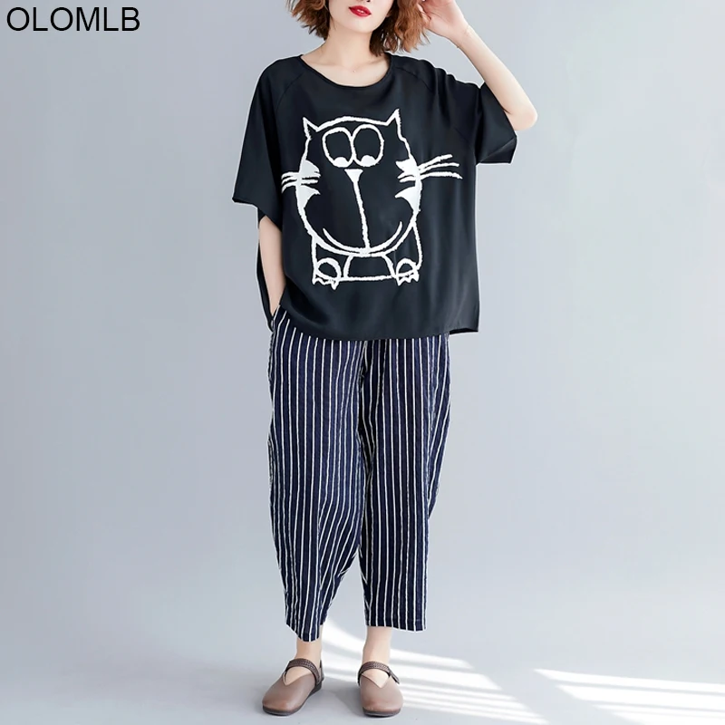 Женская футболка с рисунком совы свободная хлопковая Футболка размеры до 4XL лето