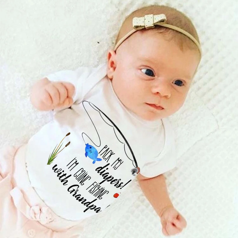 Одежда для новорожденных девочек с буквенным принтом Хлопковые комбинезоны