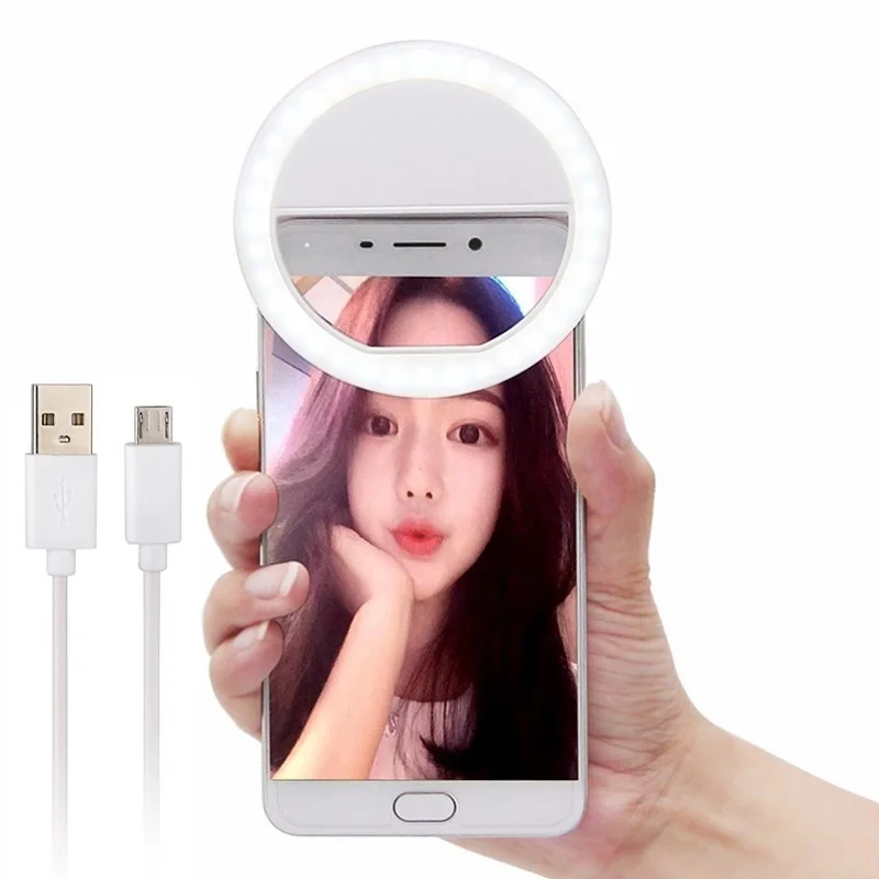 Светодиодная Кольцевая вспышка для селфи telefoon lens lampka do telefonu for iPhone xr Samsung a70 a50 s10