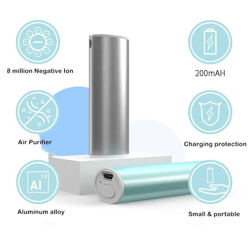 

2Pack Personal Wearable Air Purifier Necklace Mini Portable Air Freshner Ionizer Negative Ion Generator for Travel