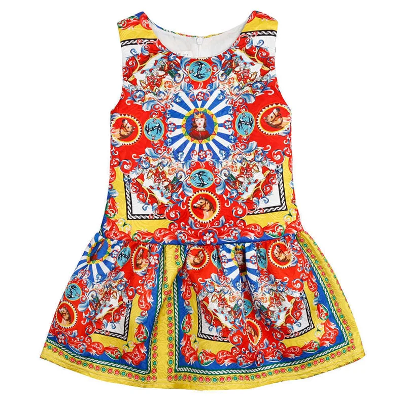 

Girl Summer Dress 2023 Princess Party Kids Dress Sleeveless Vetement Enfant Fille Toddler Girl Dress European Style Girl Clothes