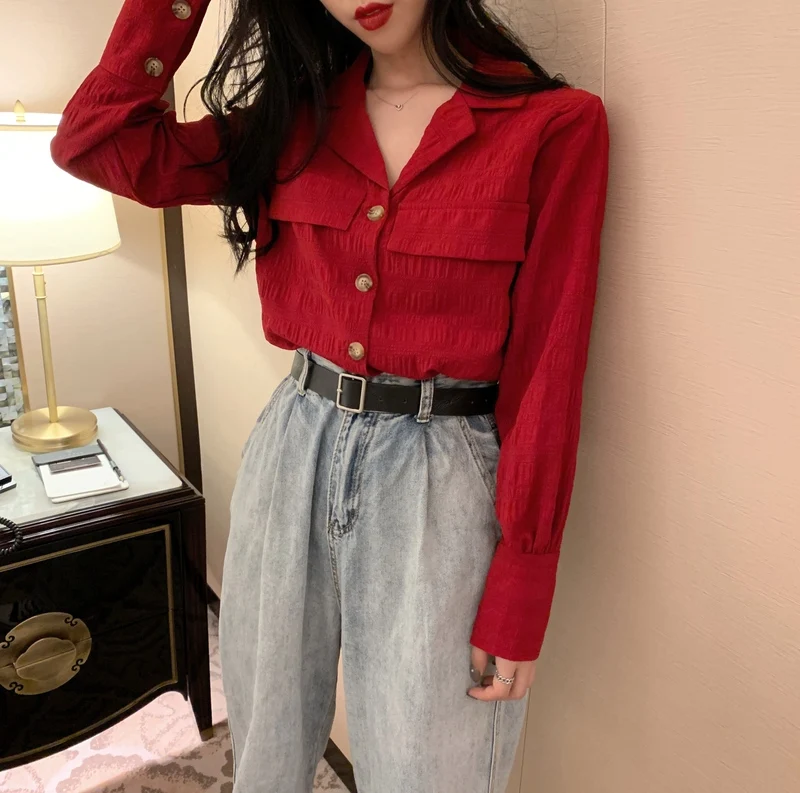 Женская Повседневная Блузка на весну лето и осень Cff197 новинка 2020 | одежда