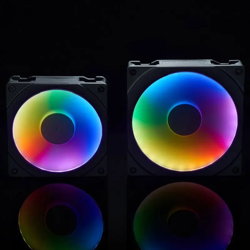 Светодиодный вентилятор с радужной диафрагмой 120 мм/140 мм RGB цвет диафрагма Halos для