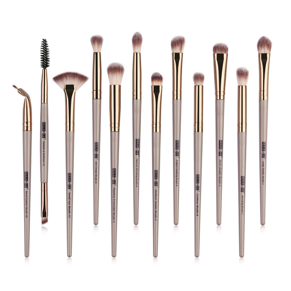 

MAANGE Pro 12 pcs/lot Makeup Brushes Set Eye Shadow Blending Eyeliner Eyelash Eyebrow Brushes For Makeup New