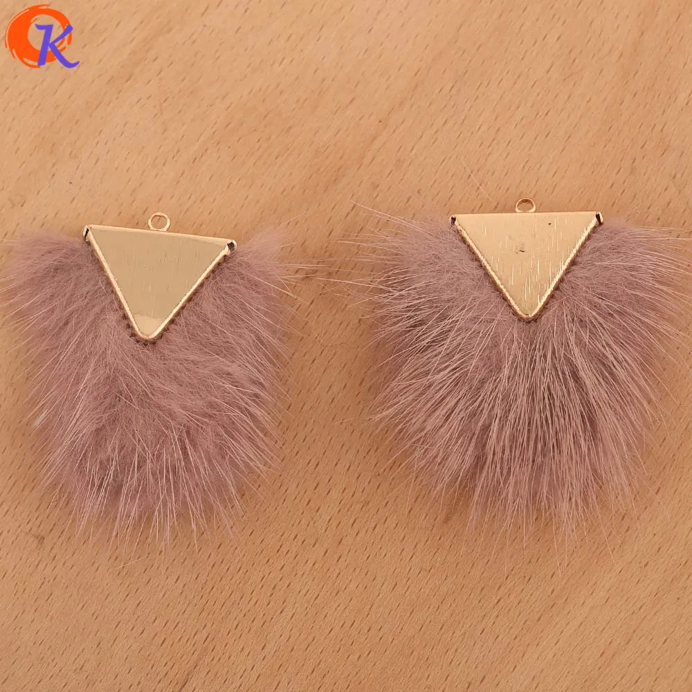 Dark Pink Сердечный дизайн 10 шт 35*45 мм Аксессуары для ювелирных изделий/DIY кулон/изготовление сережек/ручной работы/пушистый эффект/амулеты/серьги фурнитура - Цвет: Dark Pink