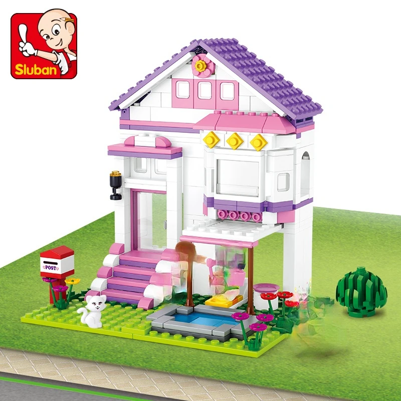 

Sluban Building Block Girl Dream Friends Pool Villa 291pcs Educational Bricks boy Toy christmas birthday Gifts