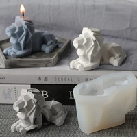 geometric lion stencil candle mold silicone mold for candle making diy handmade christmas gifts christmas home decoration