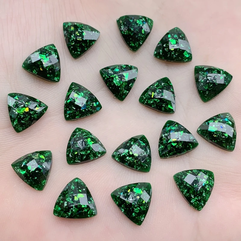 10mm Triangle Crystal AB Non Sew Rhinestones Resin shell Crystals DIY Garment Jewelry Stone Earring accessories 40pcs/lot -HY251 | Дом и сад