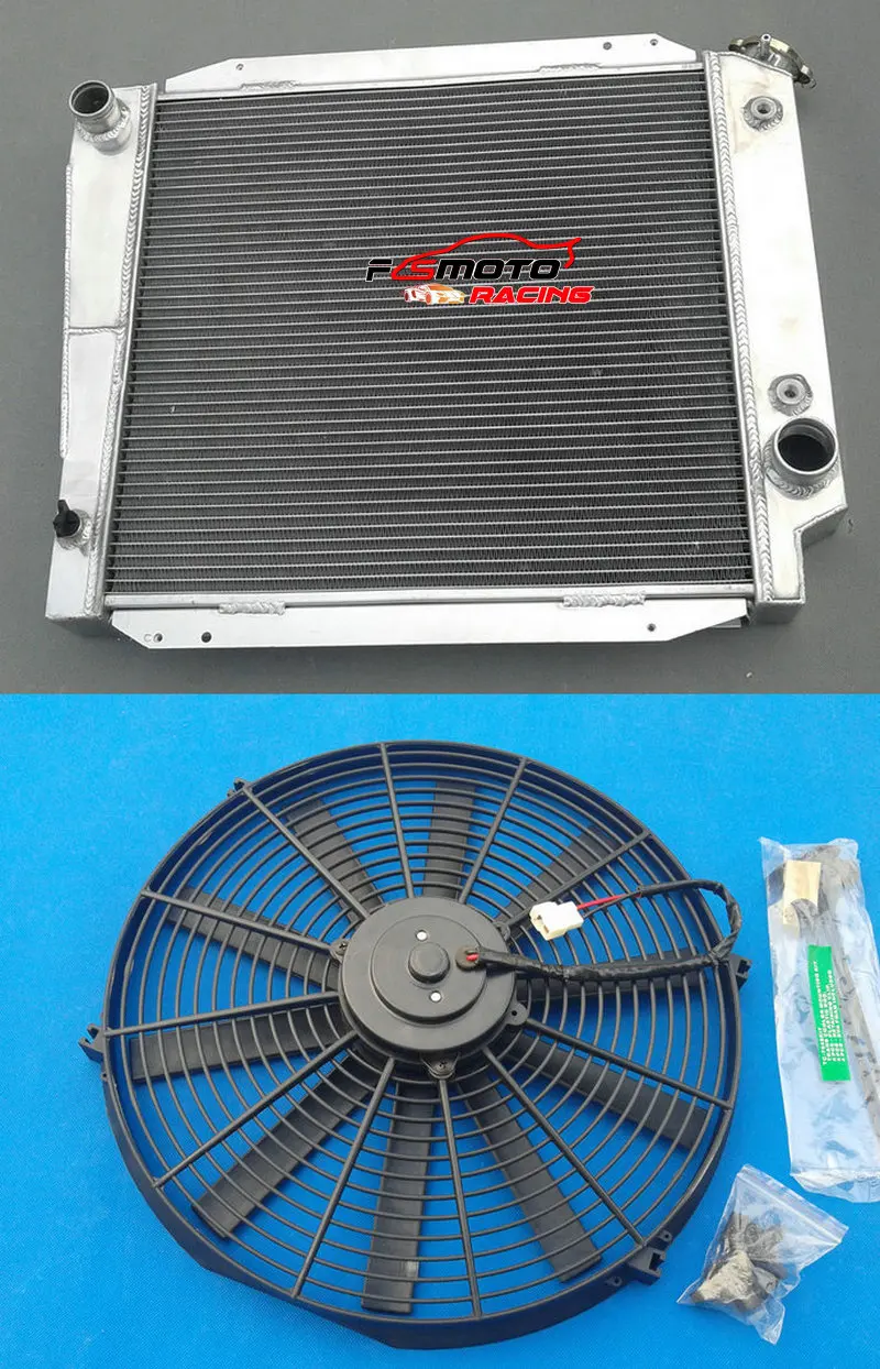 3-рядный алюминиевый радиатор + вентилятор охлаждения для Ford Broncn 289/302 5.0L V8 AT/MT 1966-1977