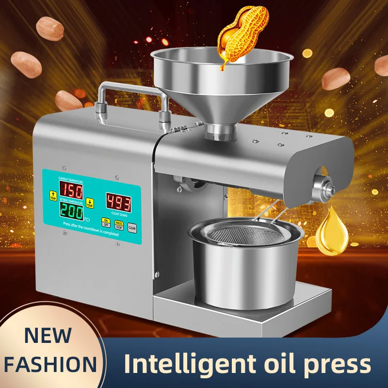 New Cold Hot Press Oil Press Intelligent Temperature Control Stainless Steel Oil Press Flax Seed Olive Kernel Coconut Meat