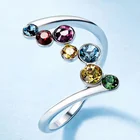 Креативное инкрустированное цветное круглое кольцо с драгоценным камнем