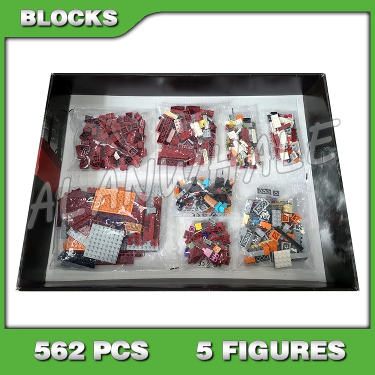 

562pcs My World The Nether Fortres Lava Flow Fireballs Function Diamond 10393 Model Building Block Toys Compatible With Bricks