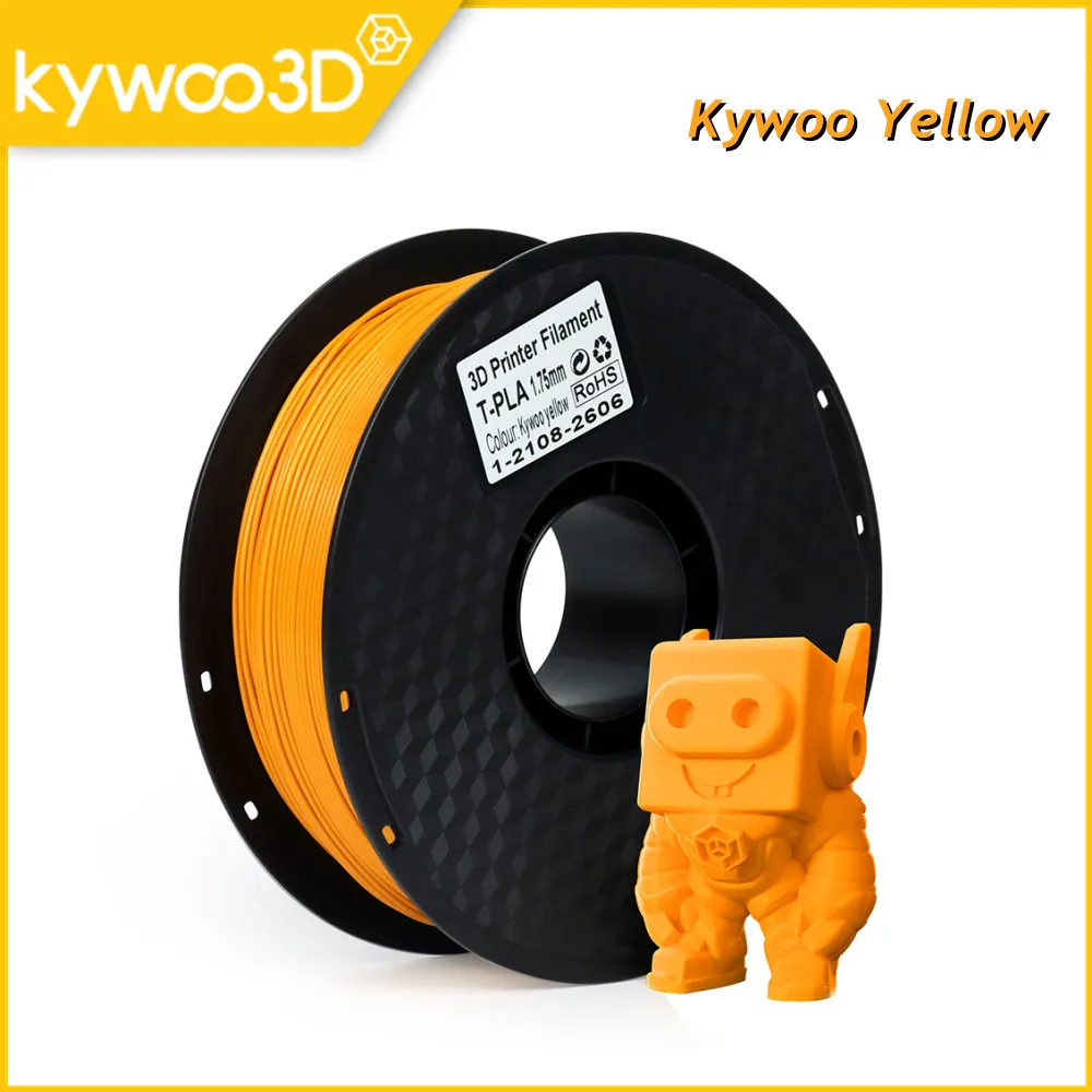 Filamento de Grande Resistência para a Impressora Filamento da Impressora de Kywoo3d Kywoo Amarelo 3d Impressão Material Faça Você Mesmo 1kg Pla 1.75mm