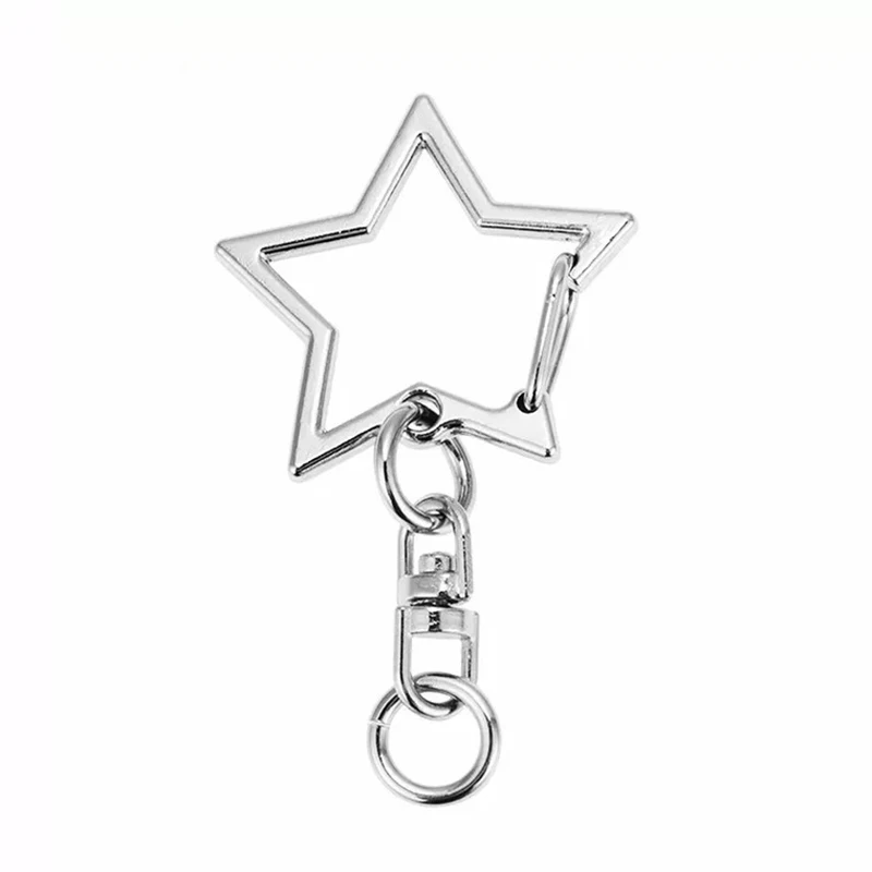 

20Pcs Rose Gold Color Metal Star Shape Key Chain Lobster Clasp Key Hook DIY Jewelry Making Keyring Aripods Case Accessories