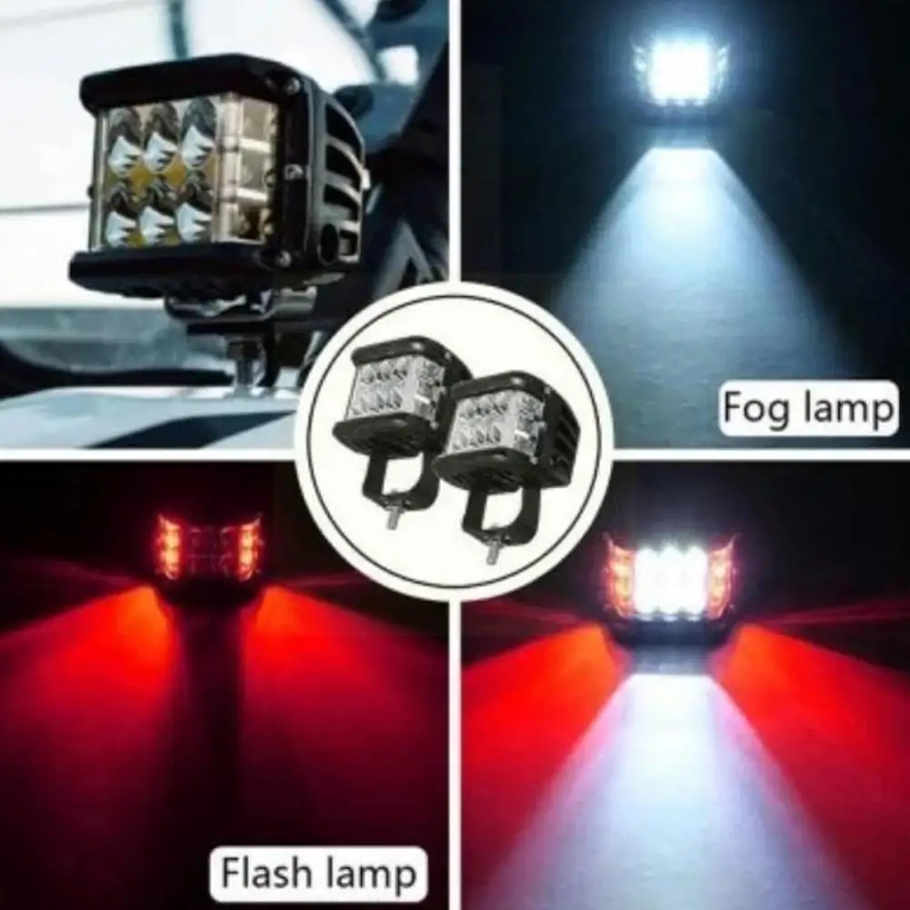 

45W LED Aluminum Alloy Work Light Three-sided Luminous Vehicle Top Modified LED Light Bumper Off-road Light Headlight Flash O9D4