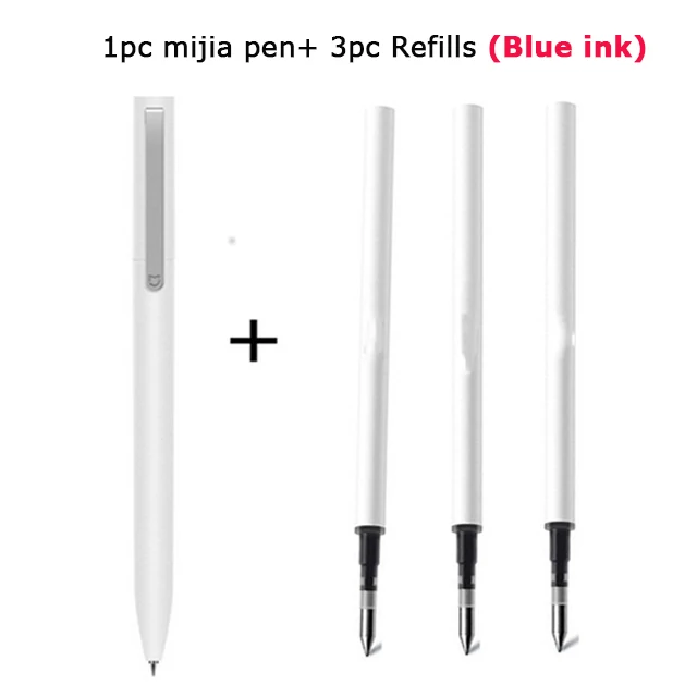 1pen and 3Blue ink Ручка Xiaomi Mijia 0,5 мм гелевая швейцарская ручка со сменным роликом Шариковая ручка для подписи шариковая ручка для подписи стержни для офиса и школы - Цвет: 1pen and 3Blue ink