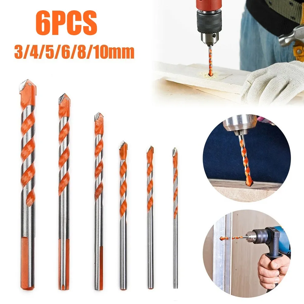 

Working Drill Bit 3/4/5/6/8/10mm 6pcs Alloy Carbide Ceramic Durable Glass