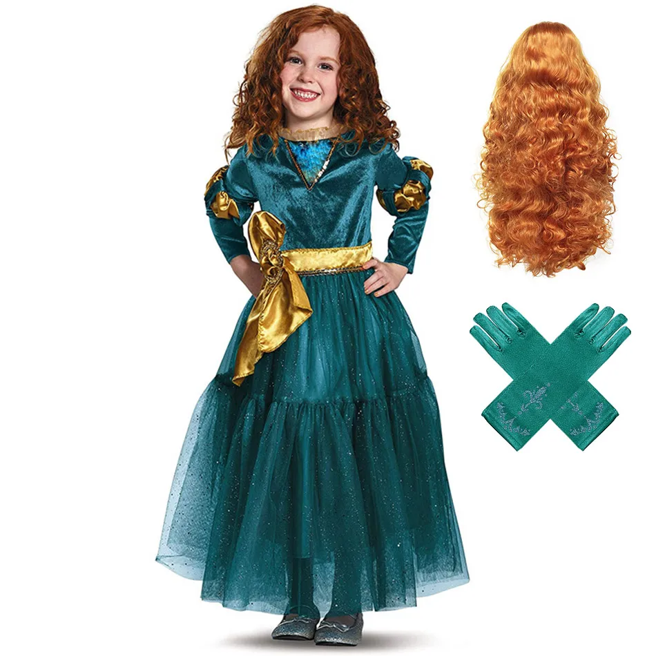 

Princess Merida Costume for Girls Scotland Royal Kids Halloween Movie Brave Cosplay Carnival Merida Dress Child Birthday Fantasy