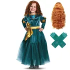 Платье принцессы костюм Мериды для девочек Шотландия Королевский Детский костюм для хеллоуина фильм Храбрый для костюмированной вечеринки карнавальный костюм платье принцессы Мериды детский день рождения Фэнтези
