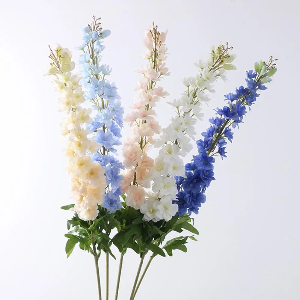 

1Pc Artificial Flower Natural Home Decor Lightweight Branch Leaf Fake Delphinium Wedding Decoration Flower For Wedding