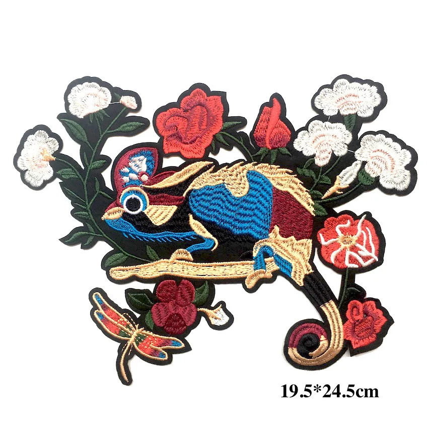 1 шт. Новое поступление большой красный броши в виде ящерицы с вышитые нашивки