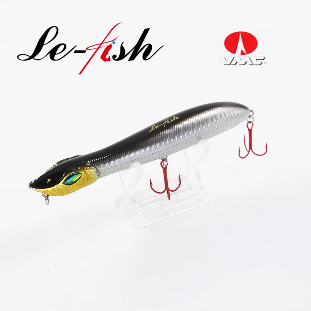 Le-Fish голова змеи 140 мм/25 г рыболовные приманки плавающий кренкбейт морской бас Щука приманка-карандаш Topwater Поппер с крючками VMC