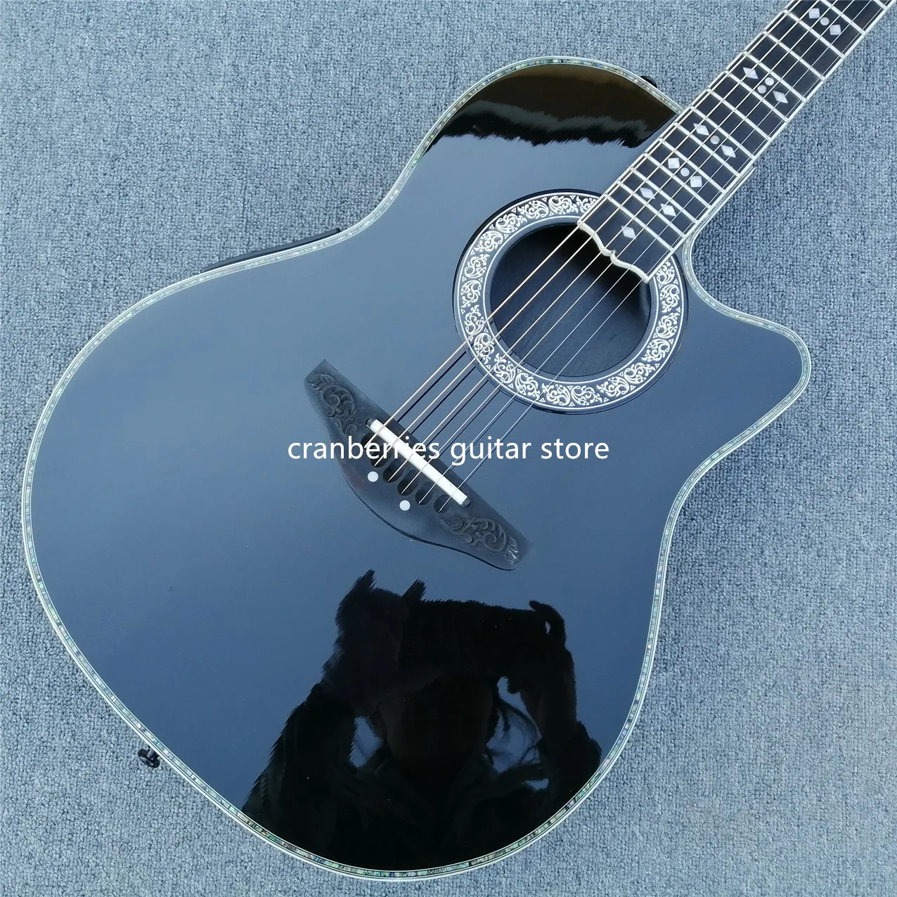 Хорошее качество, 6-струнная акустическая гитара с круглой задней основой, из углеродного волокна