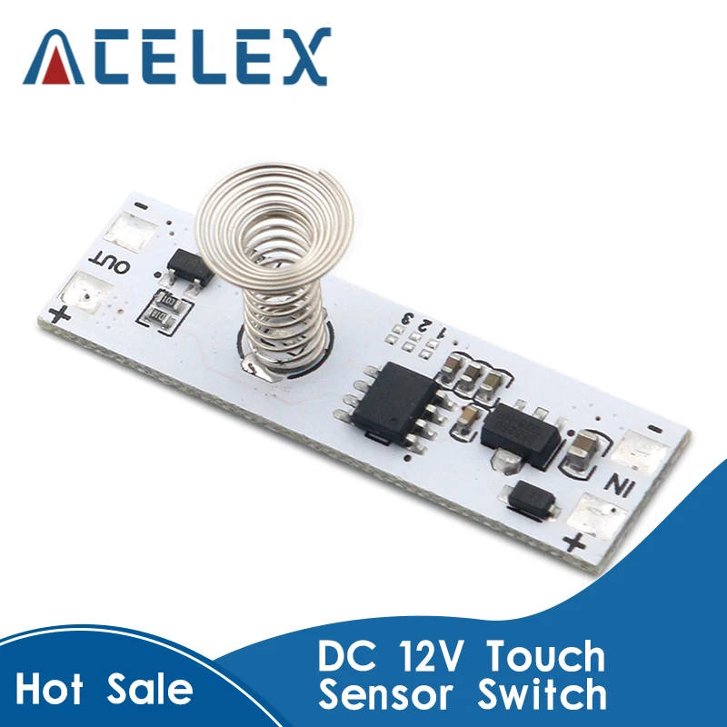 12 В постоянного тока емкостный сенсорный переключатель пружинный светодиодный