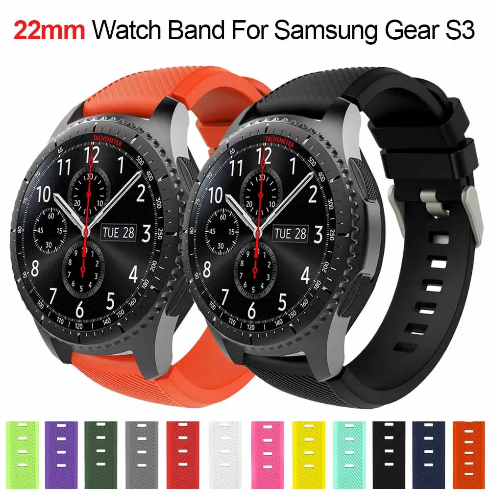 22 мм силиконовый браслет huawei watch GT ремешок S3 smartwatch gear s3 Frontier классический для samsung