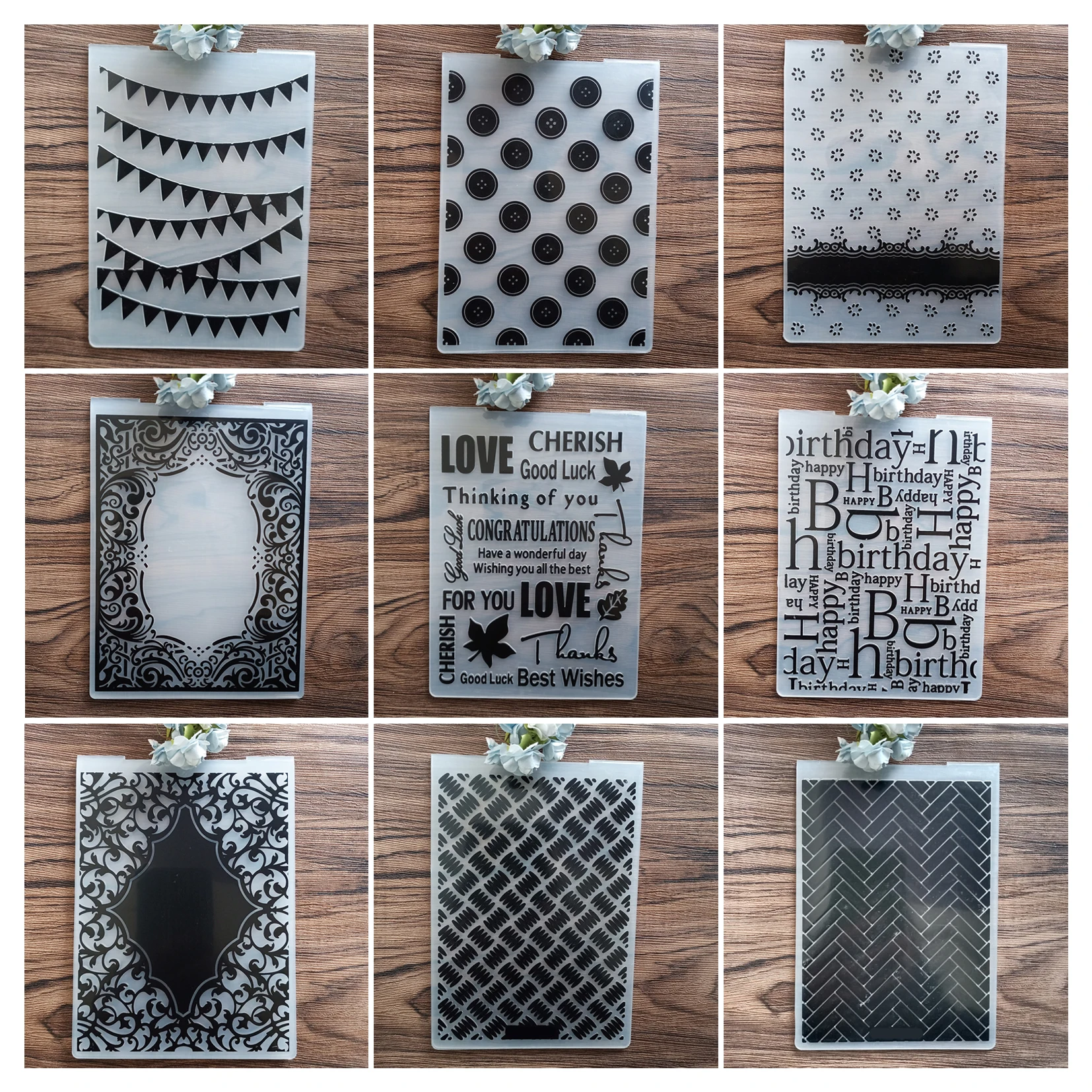 

10 Styles Embossing Folders Plastic Scrapbooking For DIY Scrapbook Album Card Decorating Tool Crafts Card Paper Making Decoratio