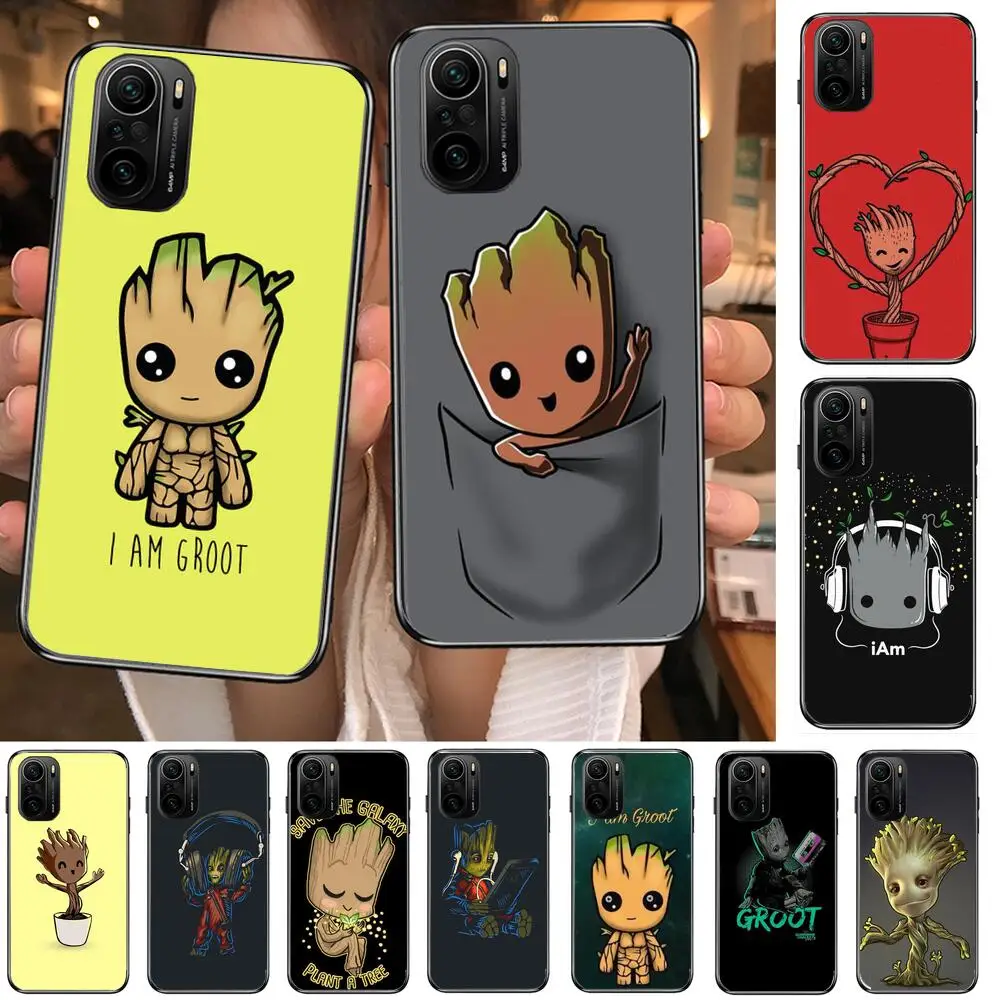 

marvel cute cartoon groot Phone Case For xiaomi redmi POCO F1 F2 F3 X3 Pro M3 9C 10T Lite NFC Black Cover Silicone Back Prett mi