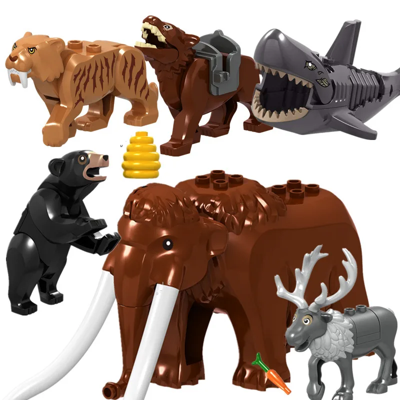 2021 Набор строительных блоков Животных корова крупный рогатого скота Акула лось