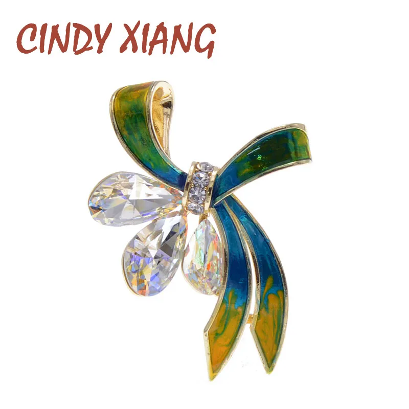 CINDY XIANG 3 цвета на выбор эмаль бант брошь Кристалл булавка свадебные модные