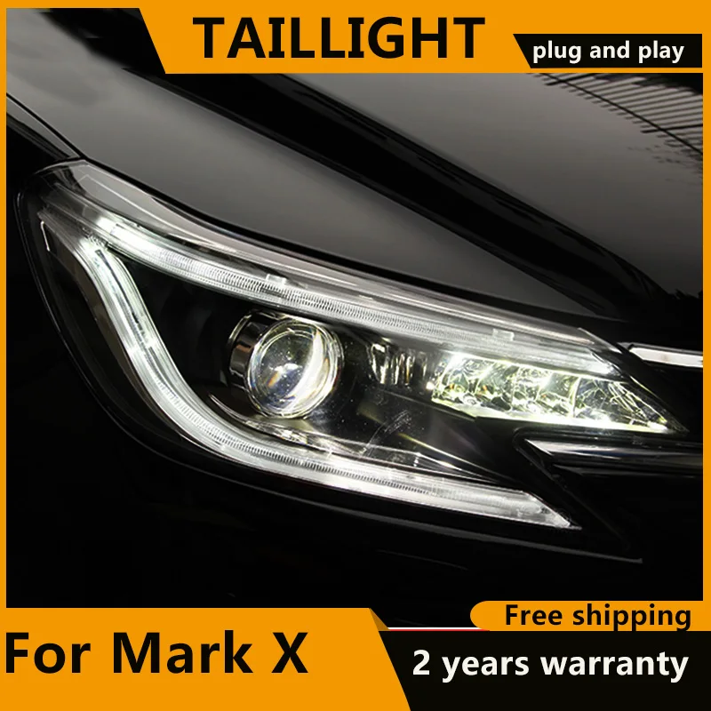 

KOWELL Car Styling for Toyota Reiz Headlights 2014-2016 New Mark X LED Headlight Bi-Xenon Head Lamp LED DRL Car Lights