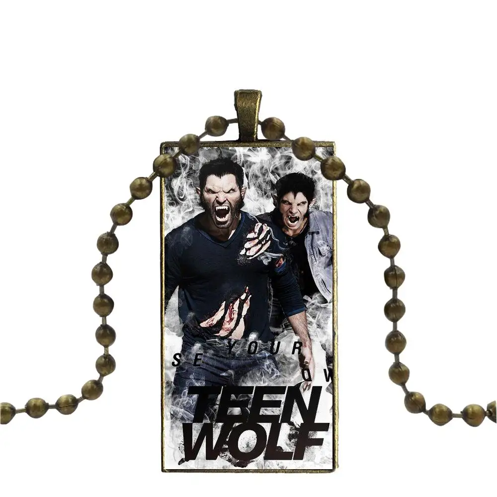 Ожерелье с бронзовым покрытием стеклянное колье кабошоном Длинная подвеска