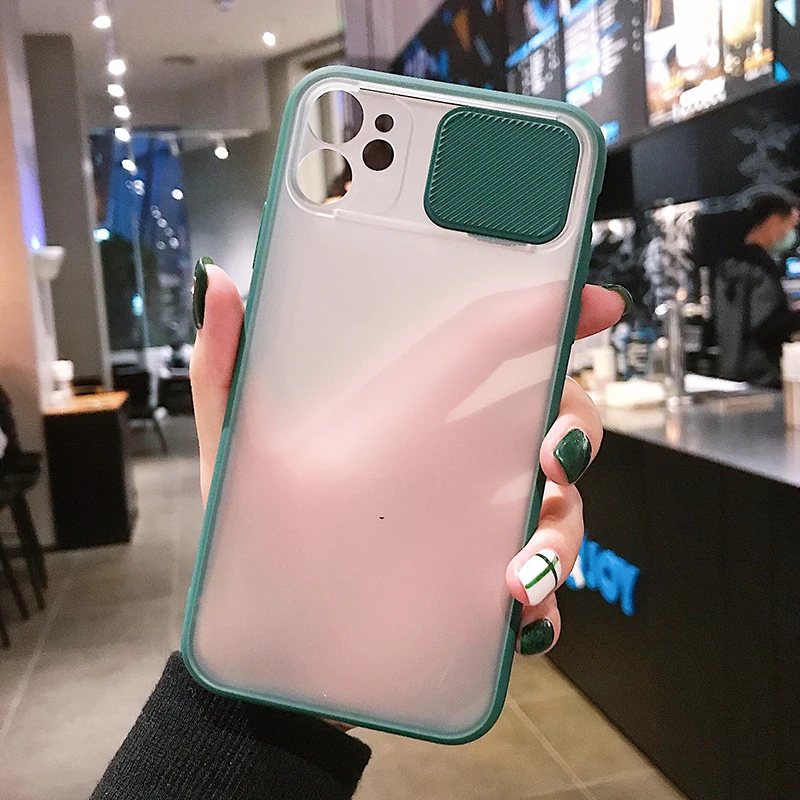 Slide Camera Lens Protection Silicone Phone case For iPhone 11 Pro Max X XR XS MAX 6 6S 7 8 Plus Soft TPU Candy Color Case | Мобильные