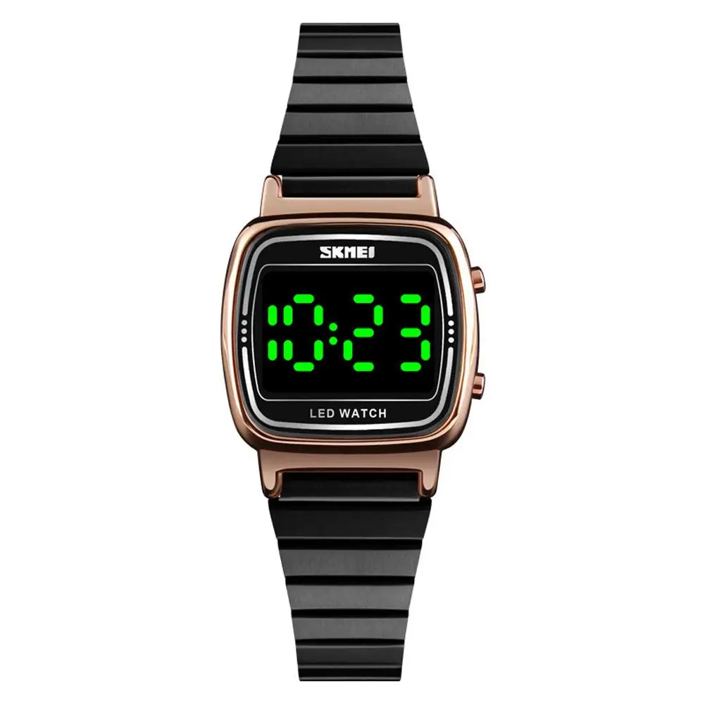 

SKMEI 1543 Men Women Digital Display Watch LED Luminous Steel Band Touch Screen Electronic Watches Christmas New Year Gift