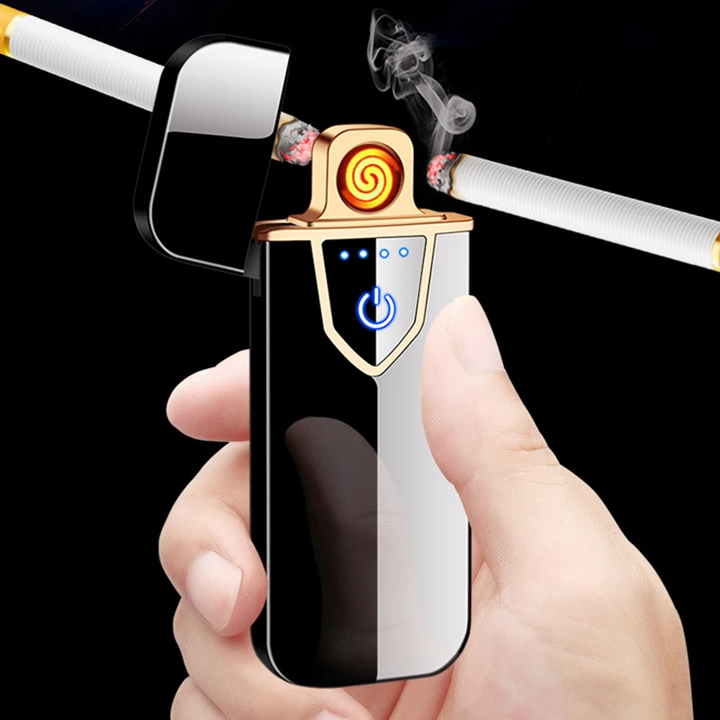 Сенсорный экран электронная зажигалка светодиодный Электрический плазменный