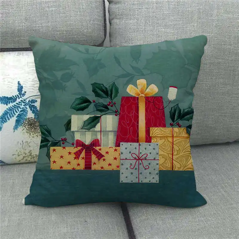 45 см * с надписью &quotMerry Christmas&quot &quotс носом&quot венок из льна/хлопка наволочки для