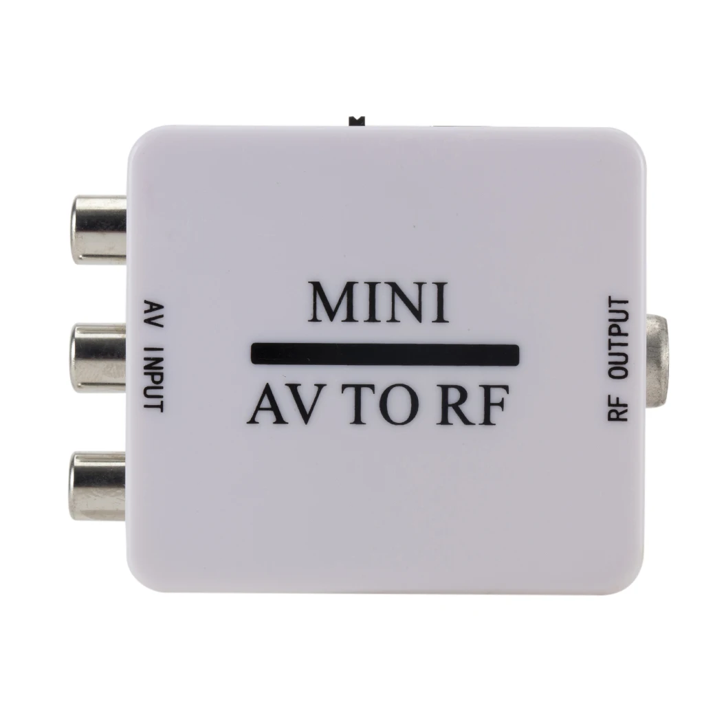 Белый AV в RF видеоконвертер RF67.25Mhz61.25MhzAV к усилителю ТВ переключатель Портативный