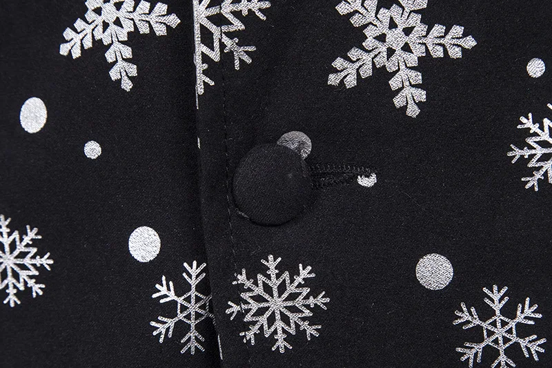 

Mens Blazer Jacket Christmas Snowflake Prom Suit Blazers Single-breasted Party Male Nightclub Slim Fit Wedding Suits for Men